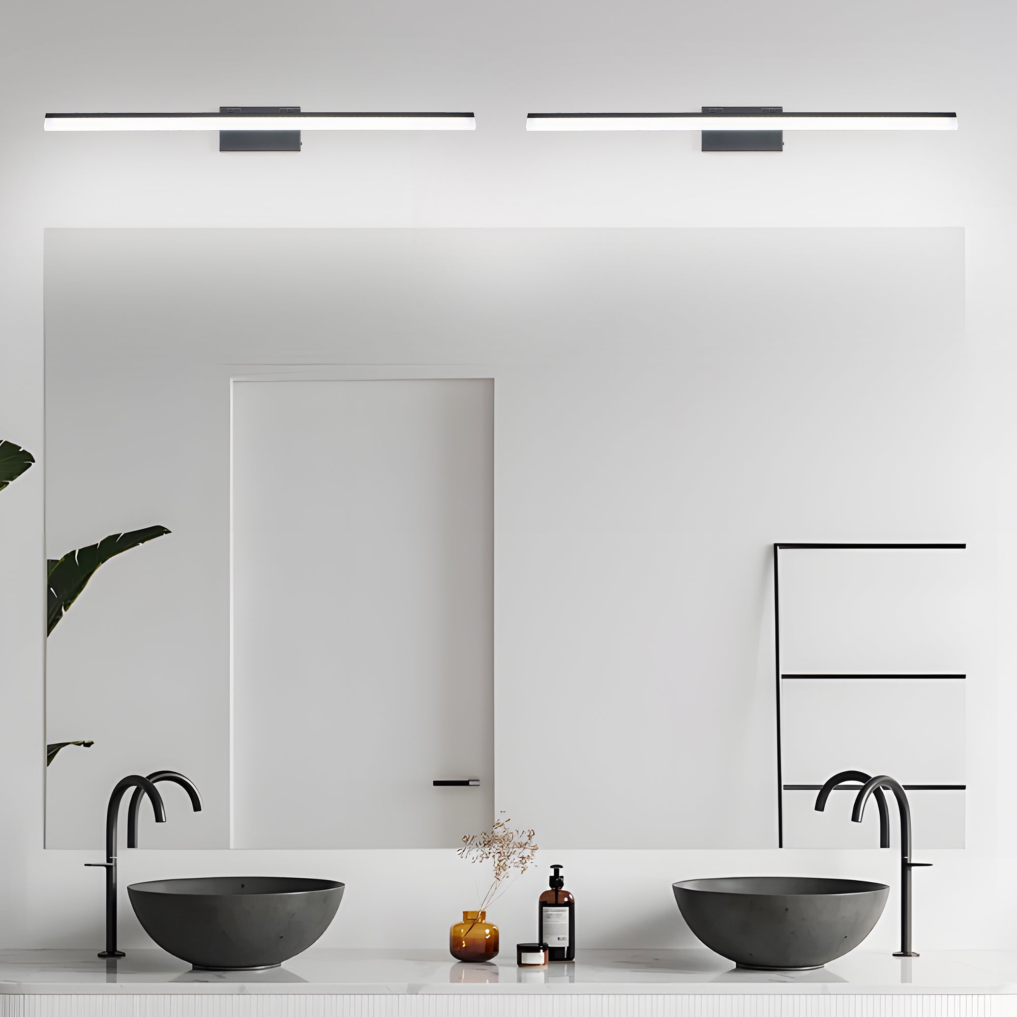 Black Metal Vanity Light For Bathroom Mirrors