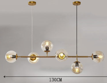 Glass Iron Bar Chandelier