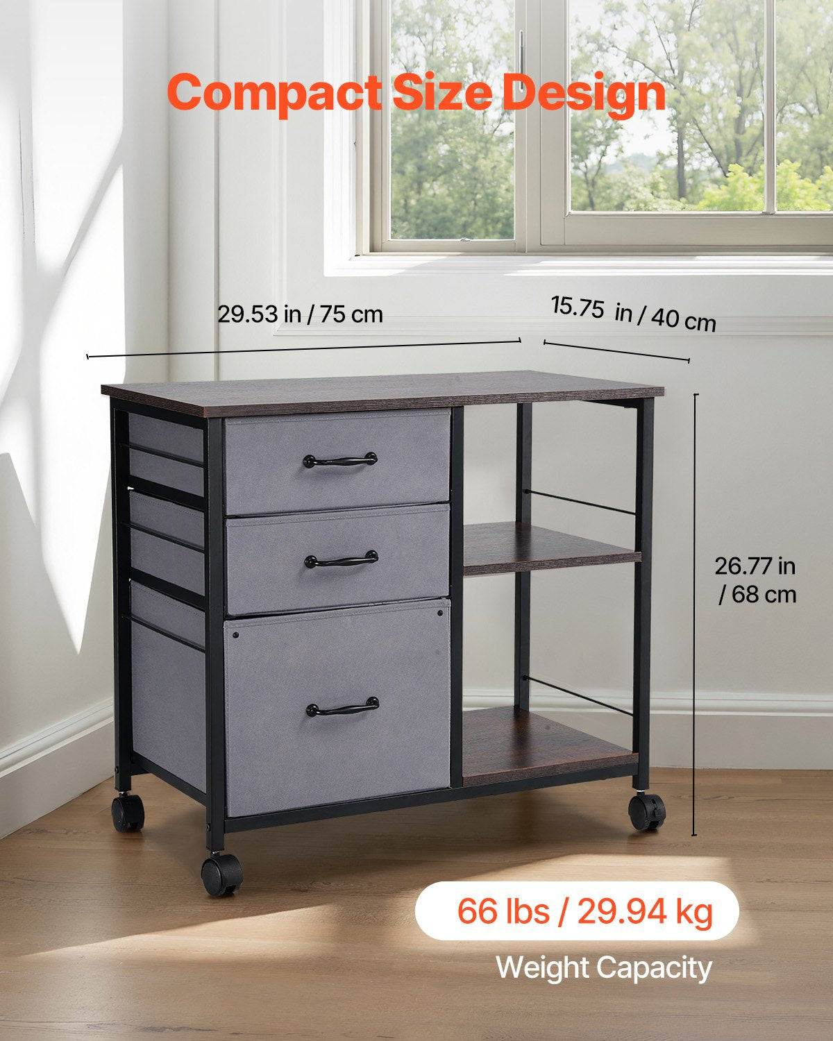 Brown Metal File Cabinet