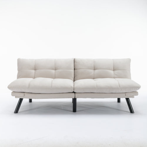 Cream Convertible Folding Modern Sofa Bed