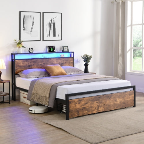 Metal Storage Platform Bed