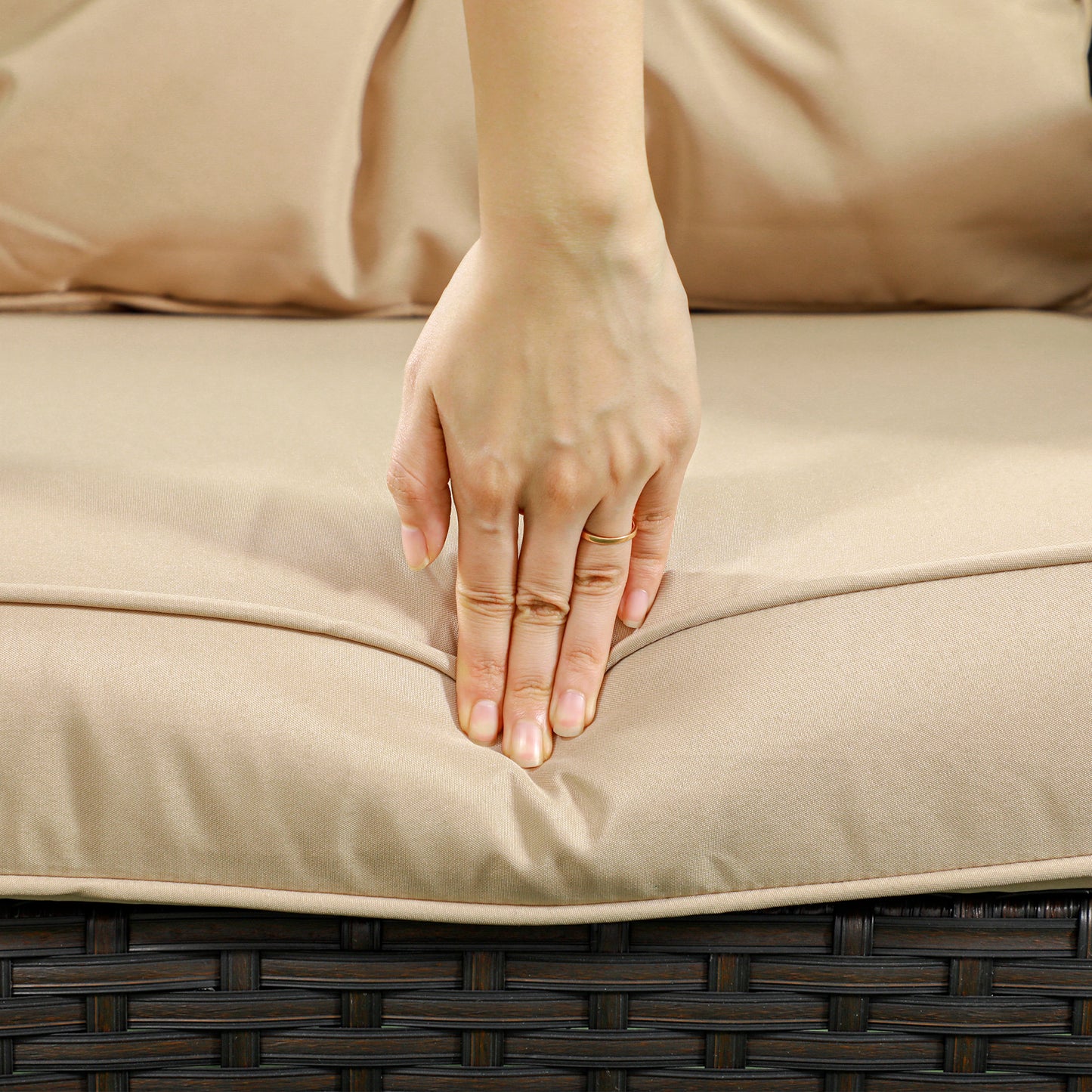 3-Seater Outdoor Sofa w/ 4" Thick Cushions