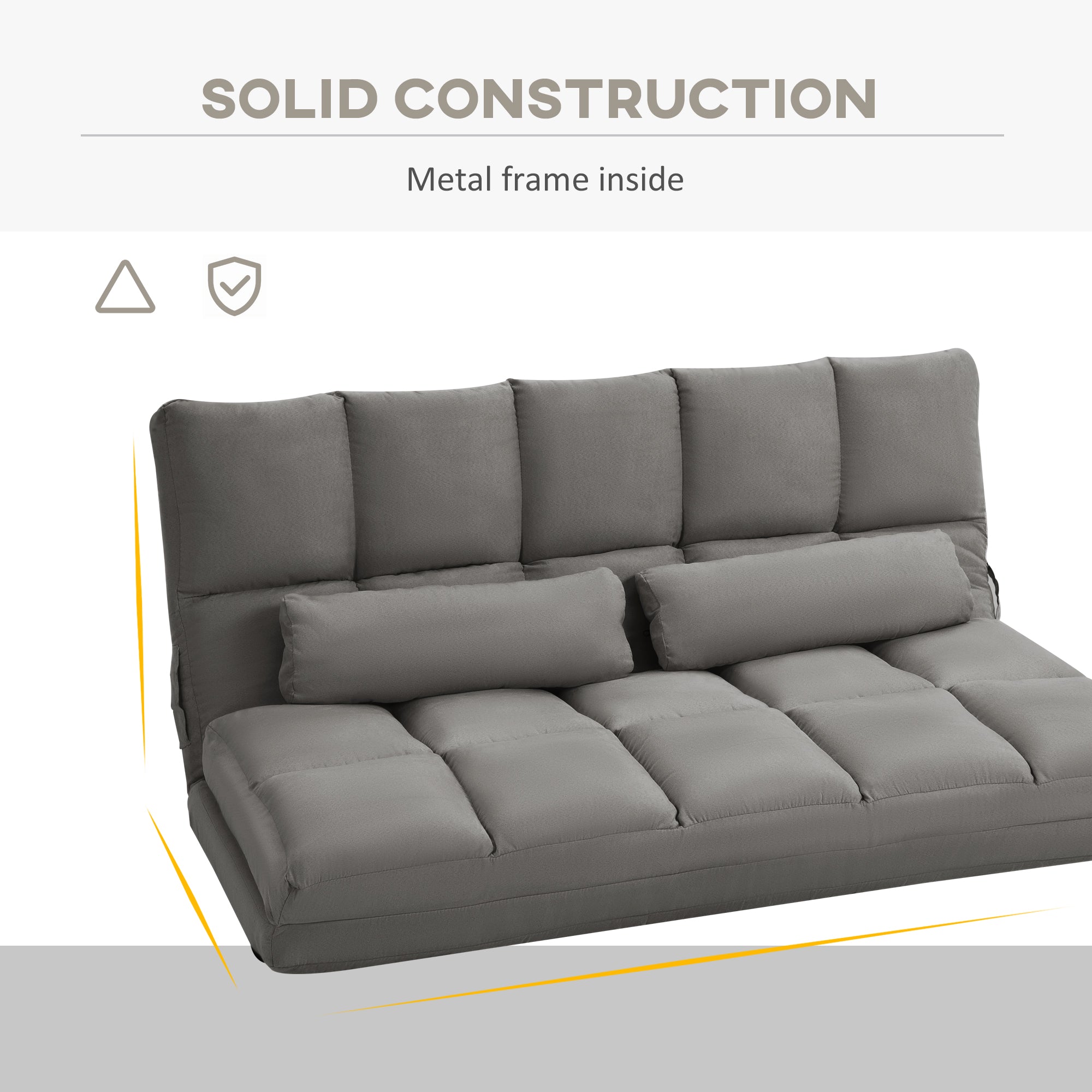 Grey Convertible Floor Sofa