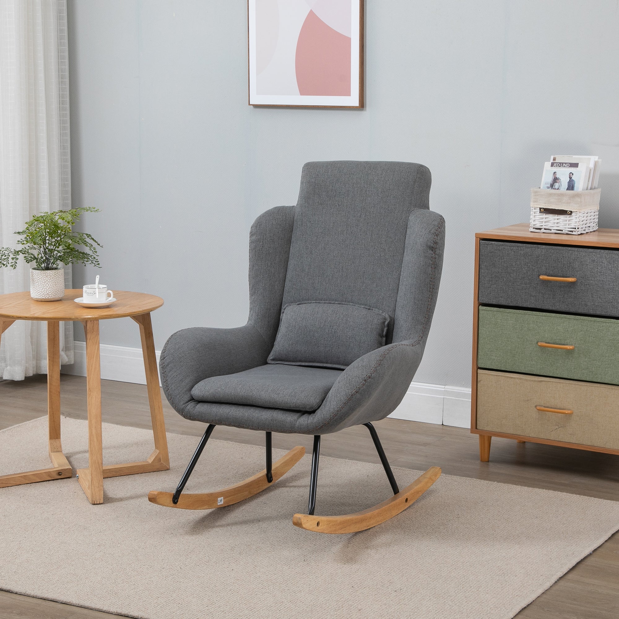 Linen Rocking Armchair