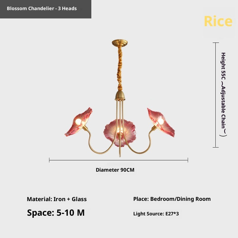 Modern Simple Home Glass Lotus Leaf Chandelier