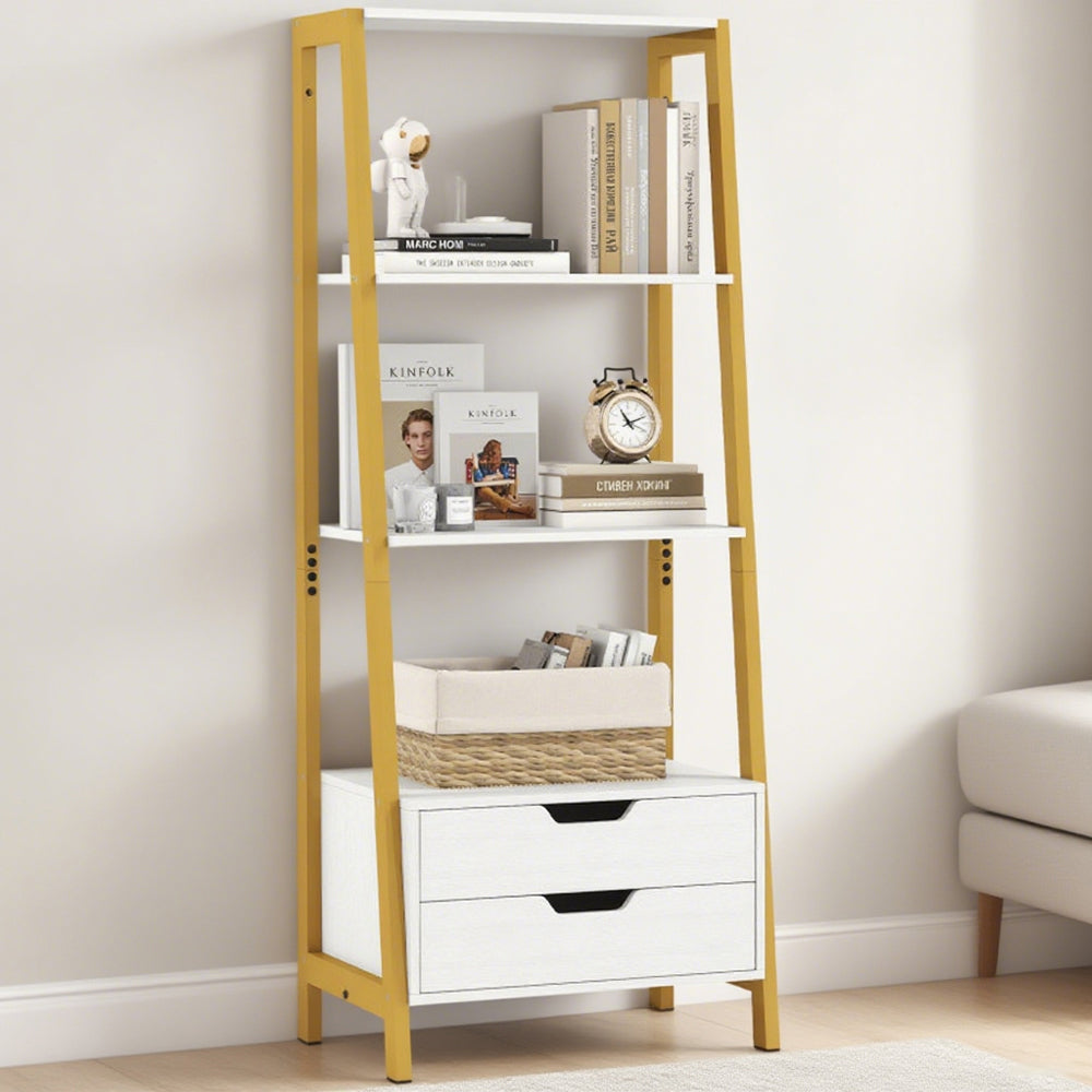 Wood Ladder Shelf Bookcase