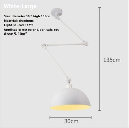Modern Simple Personality Adjustable Light Creative Nordic Dining Room Bar Bedroom Bedside Collapsible Single-head Droplight