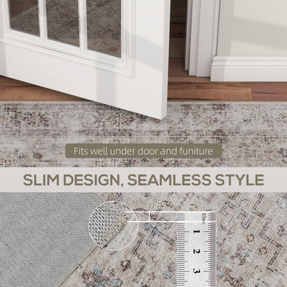 Machine Washable Area Rug 5x7, Non-Slip Traditional Floor Carpet For Living Room, Bedroom, Light Mixed-Brown