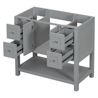 36'' Bathroom Vanity Without Sink,Free Standing Vanity Set With 4 Drawers& Soft Closing Doors,Solid Wood Frame Bathroom Storage Cabinet Only