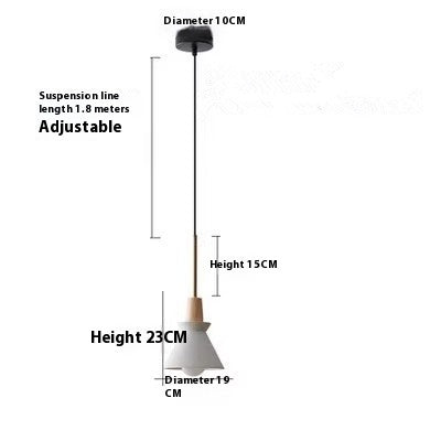 Nordic Creative Wooden Style Cement Pendant Light