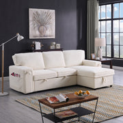 Beige Chenille Sectional Sofa