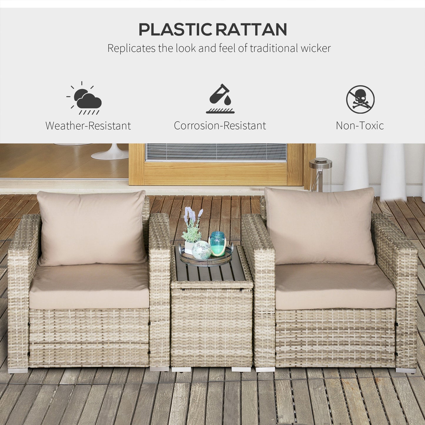 3 Piece Patio Furniture Set