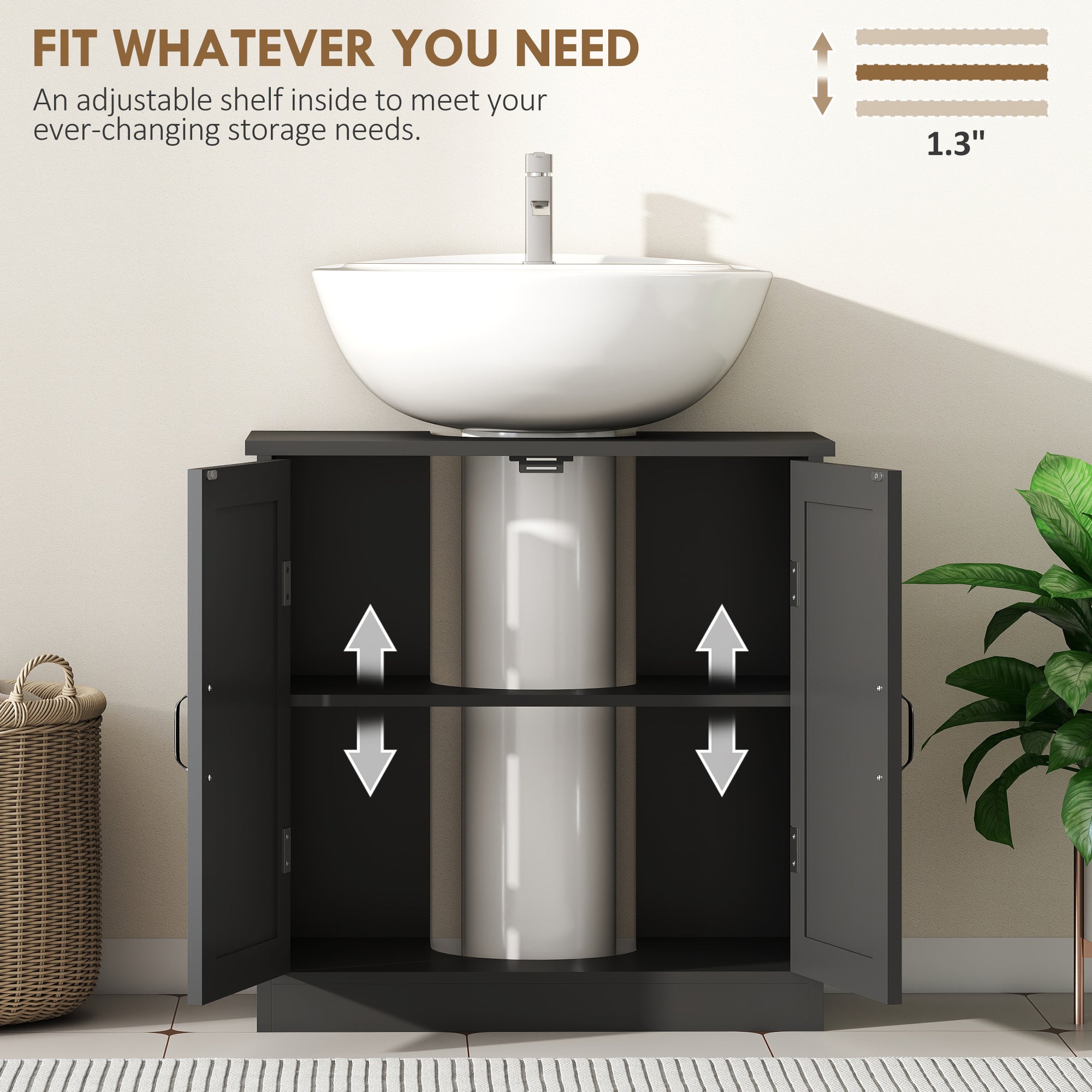 Black Bathroom Sink Cabinet
