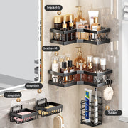 Wood Bathroom Corner Shelf Space Saving Storage