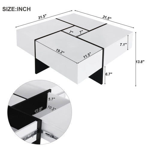 White Storage Coffee Table
