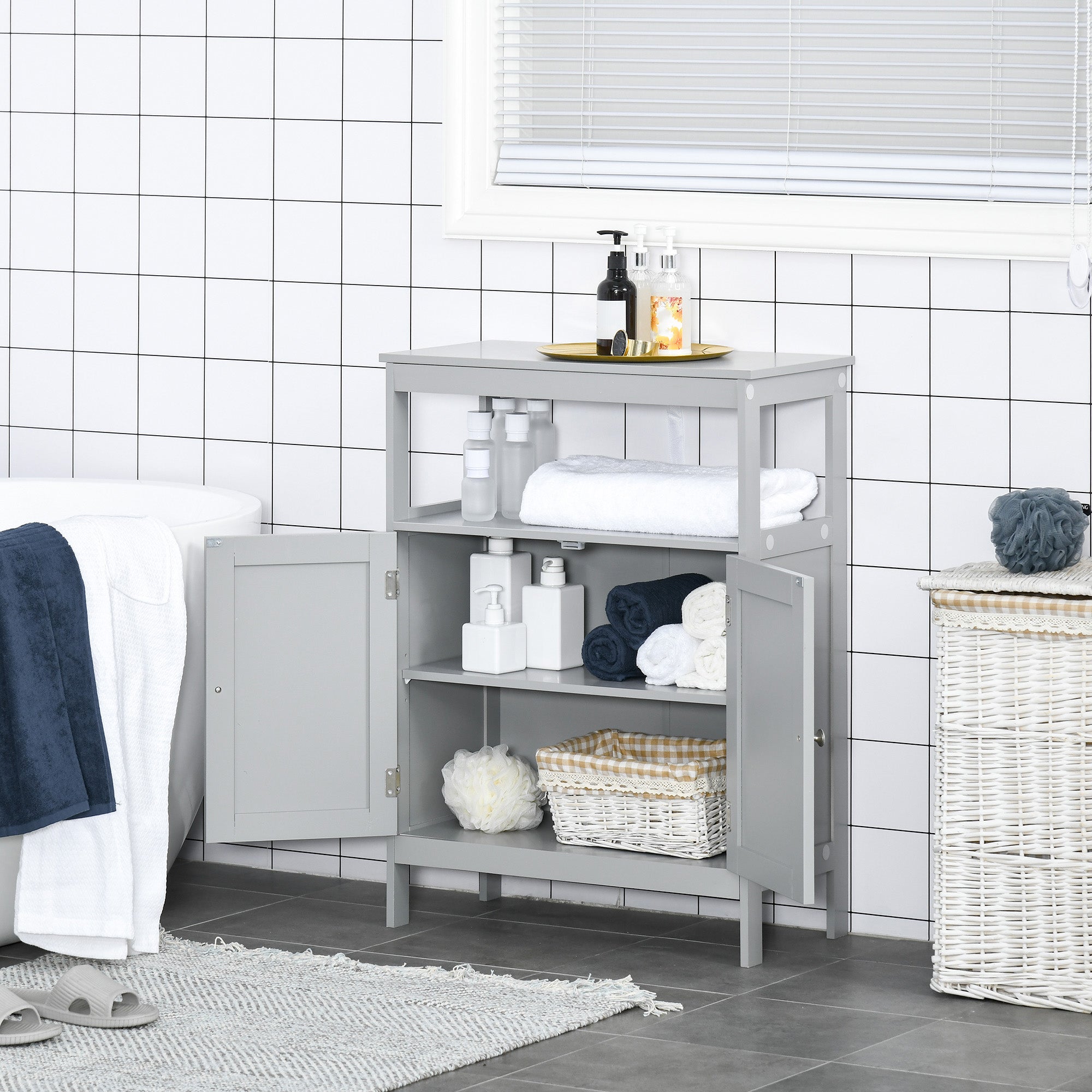 Grey Modern Bathroom Cabinet