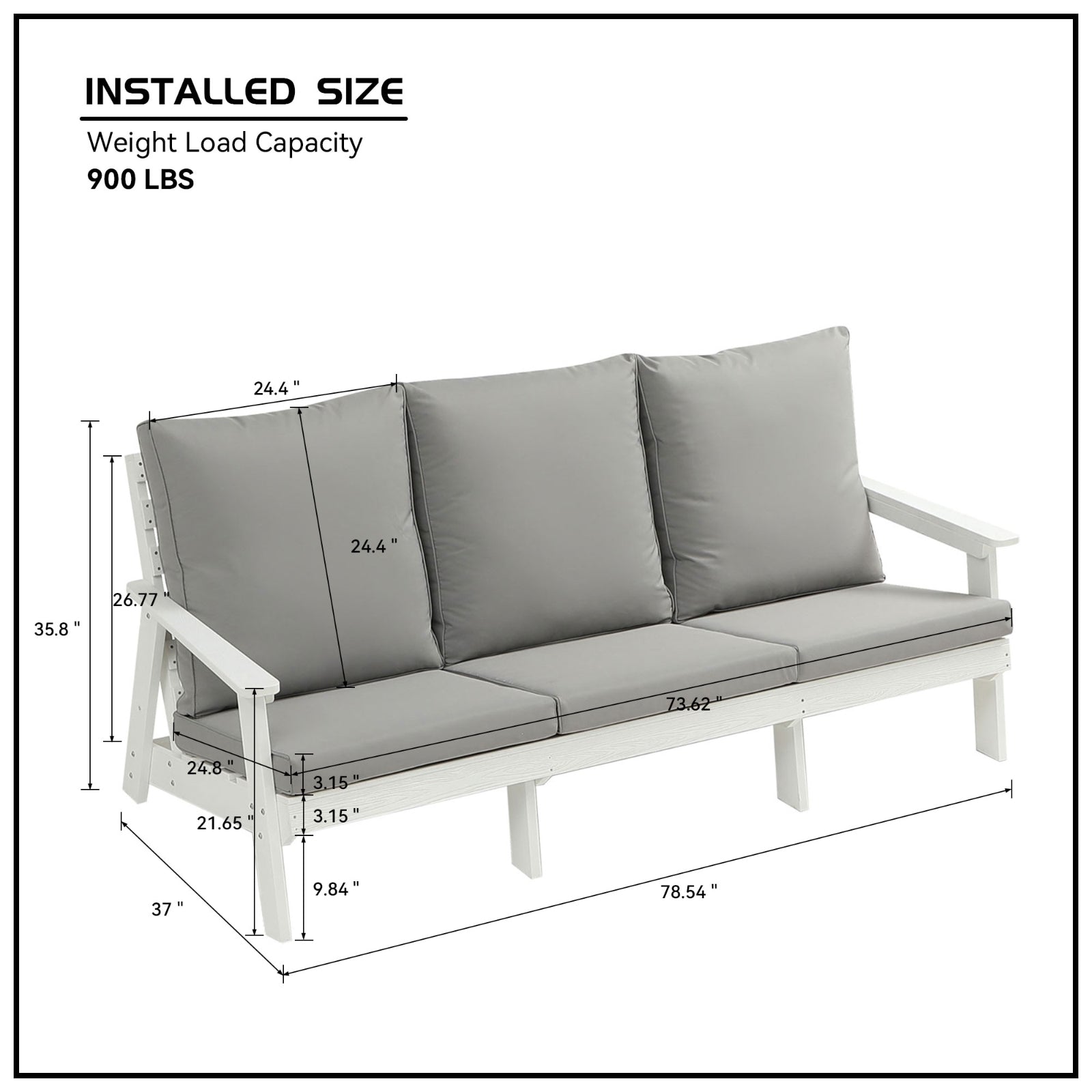 White Wood Grain Sofa