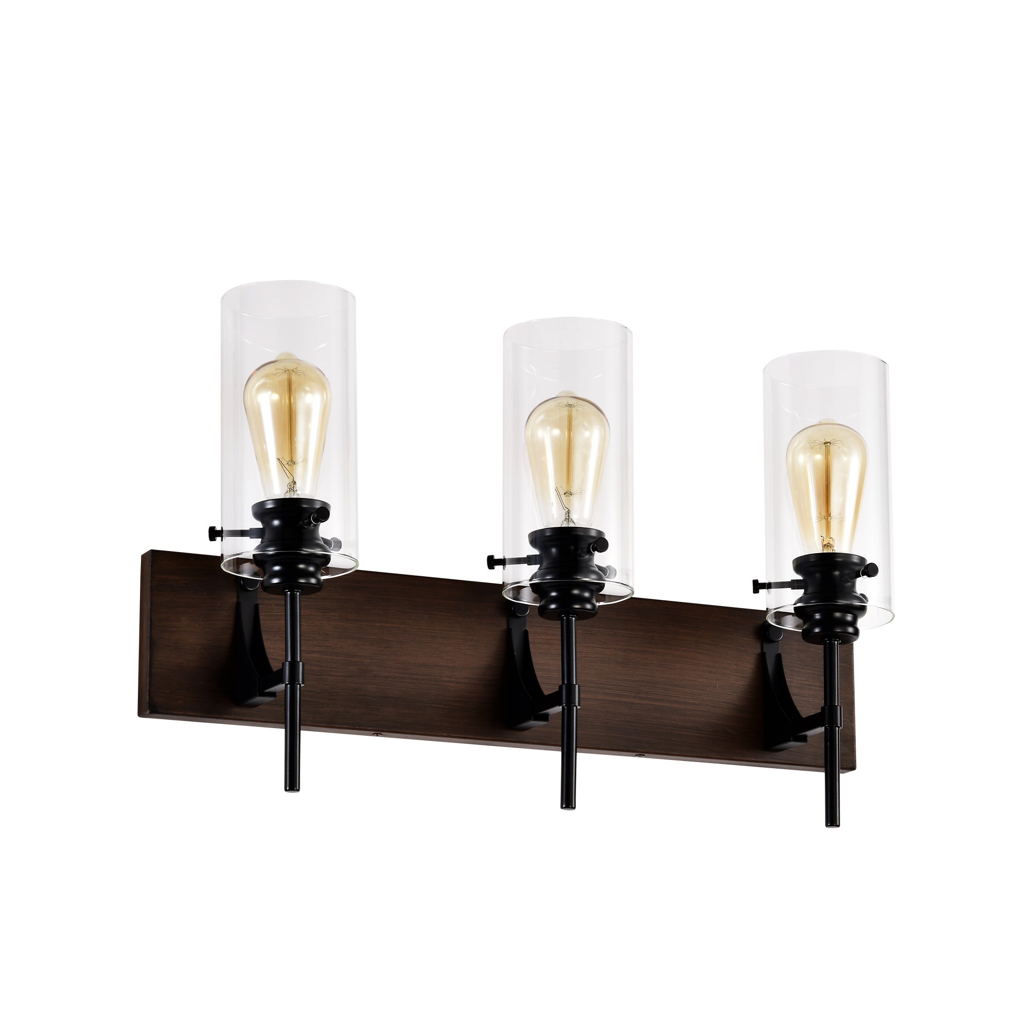 Black Glass 3-Light Vanity Fixture