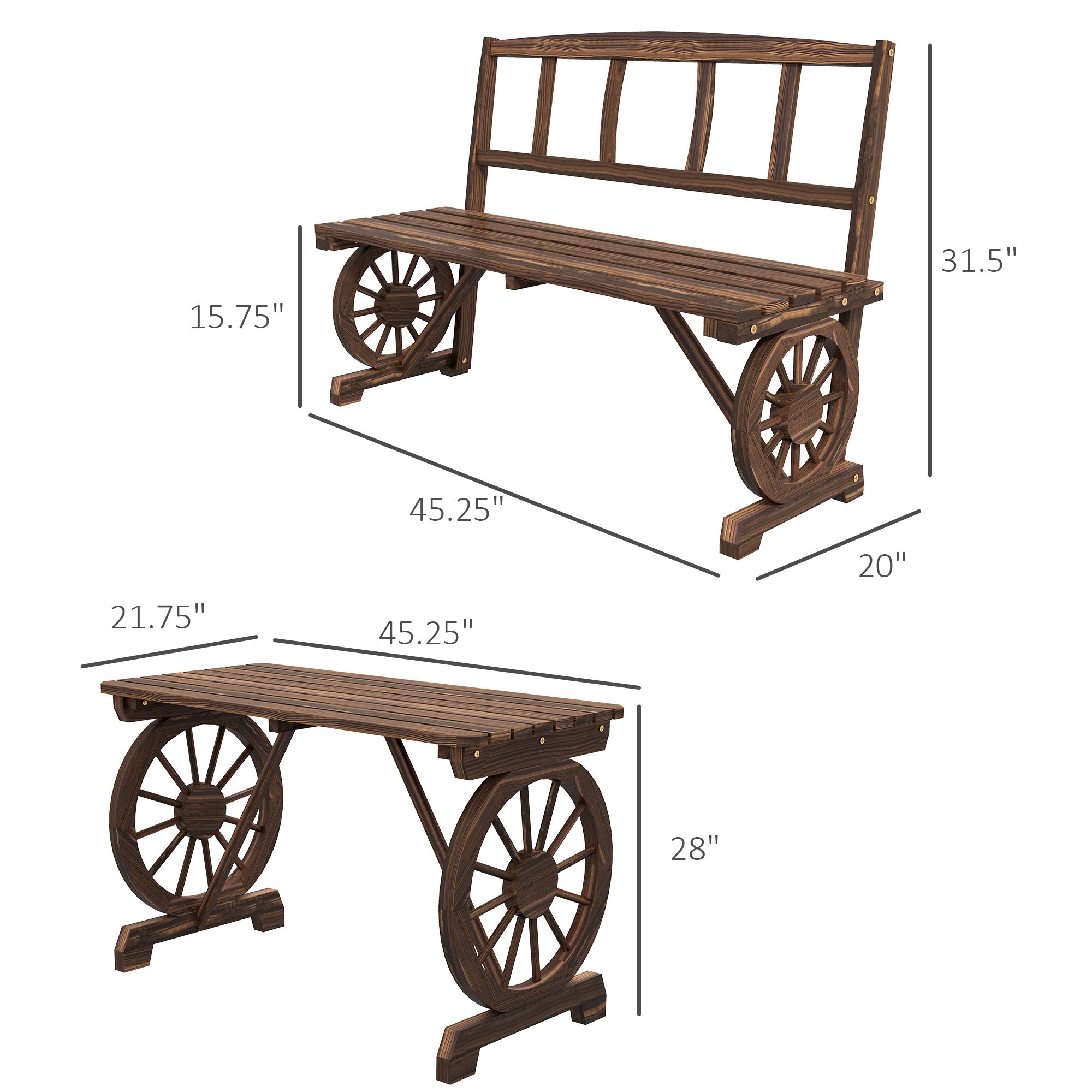 Carbonized Rustic Patio Set
