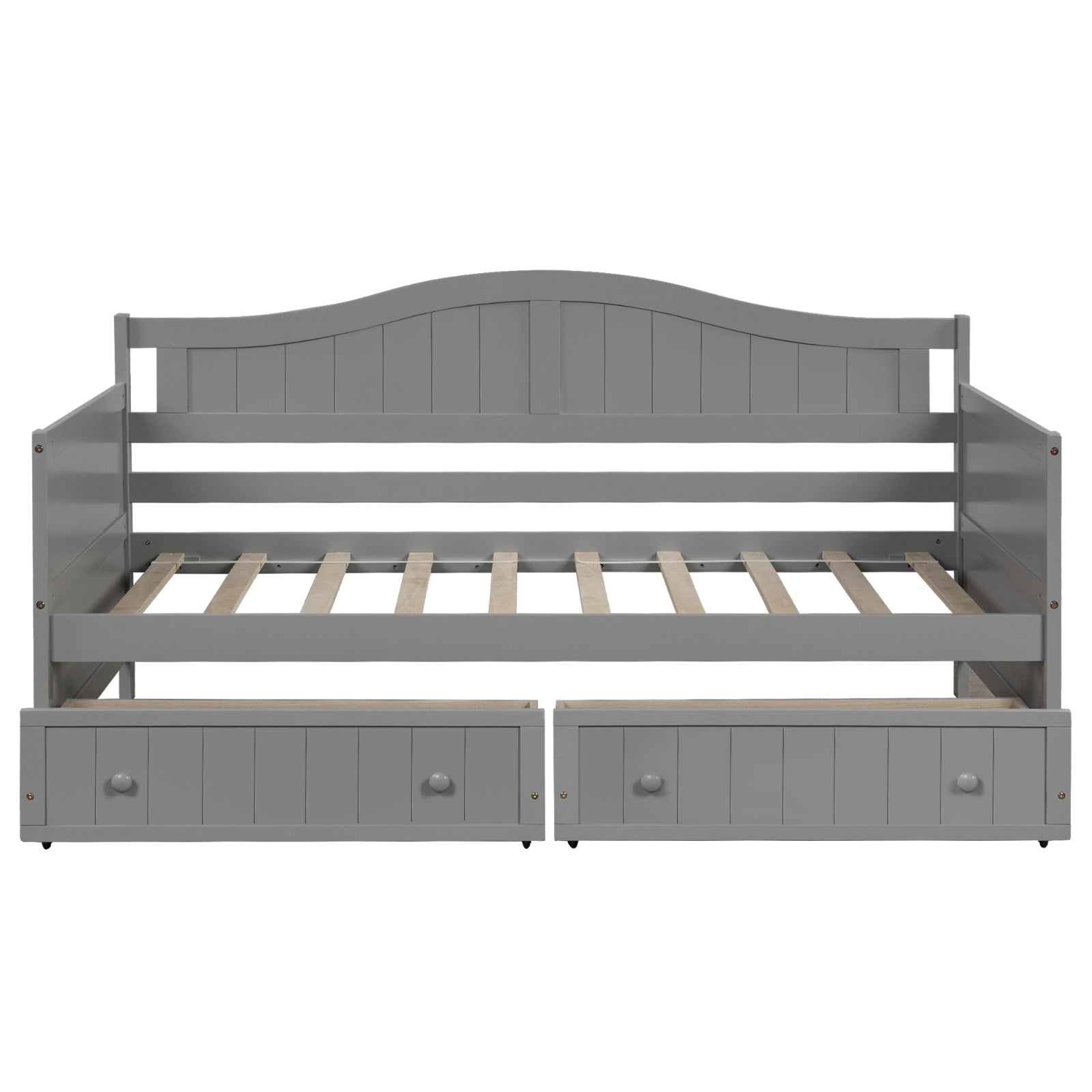 Gray Wooden Daybed Drawers