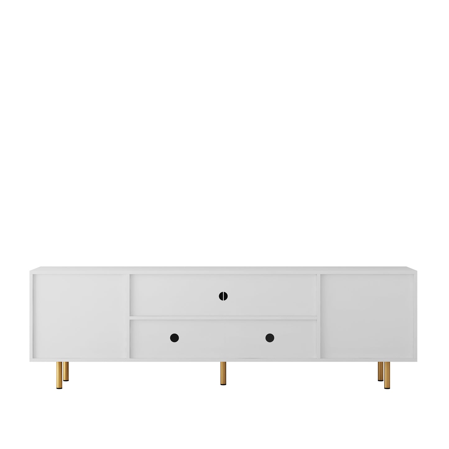 White Modern TV Stand Fluted T, Entertainment Center With Storage Doors, TV Console Media Cabinet, For 55 Inch TV, Living Room