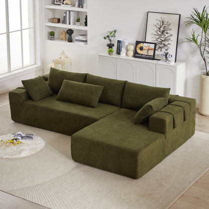 Modern Chenille Upholstered Sectional Sofa Couch Set,Modular 108 L Shaped Sectional Living Room Sofa Set With 6 Pillows,Free Combination Sofa Couch For Living Room,Bedroom