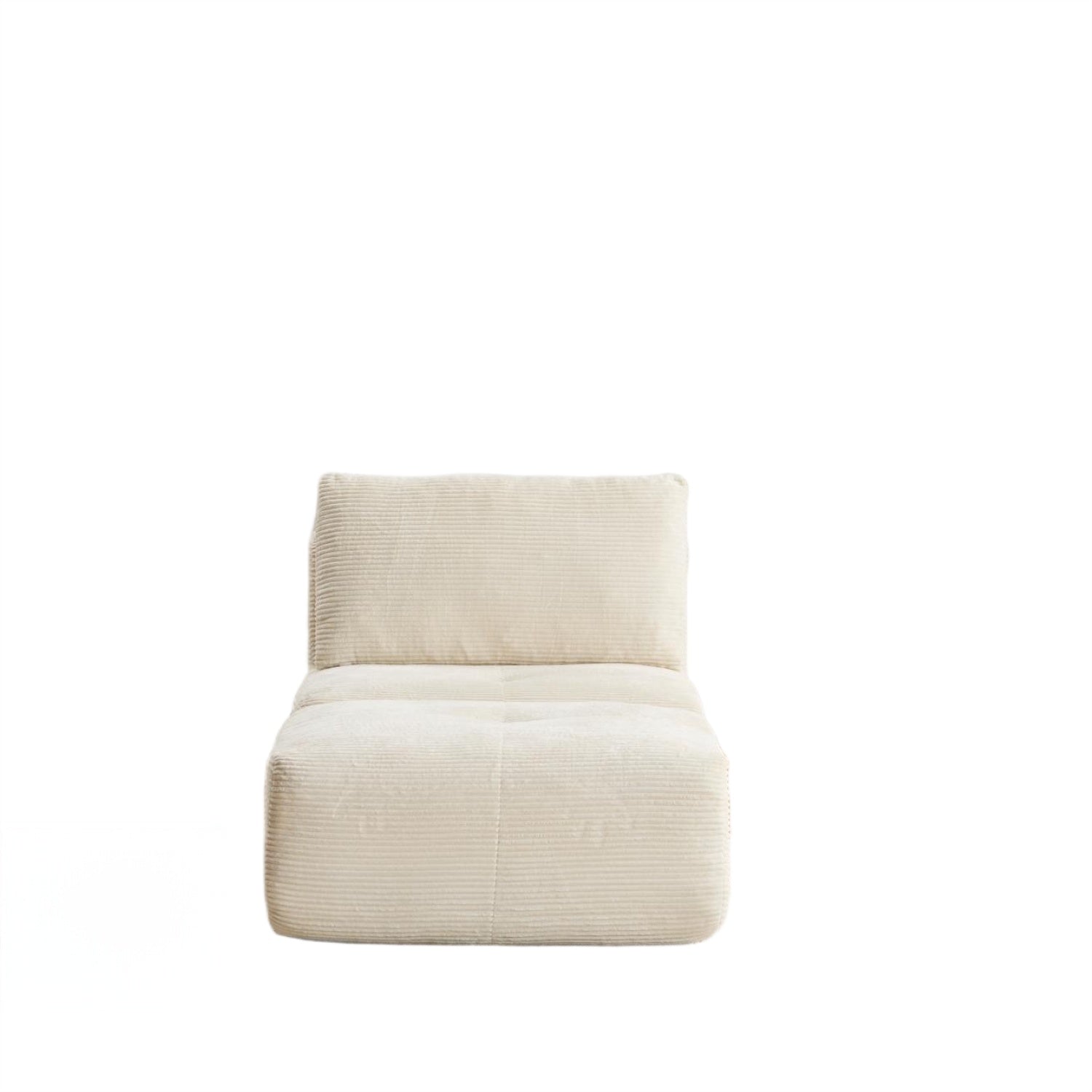 Beige Corduroy Chaise Sofa