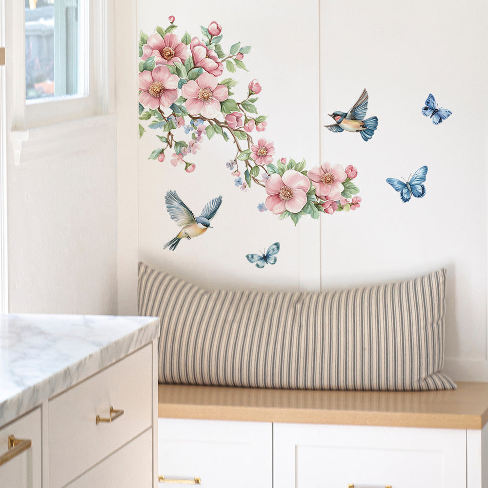 Branch Leaf Bird Butterfly Bedroom Home Beautification Decoration Wall Sticker