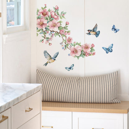 Branch Leaf Bird Butterfly Bedroom Home Beautification Decoration Wall Sticker