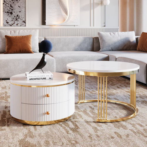 White Round Nesting Tables