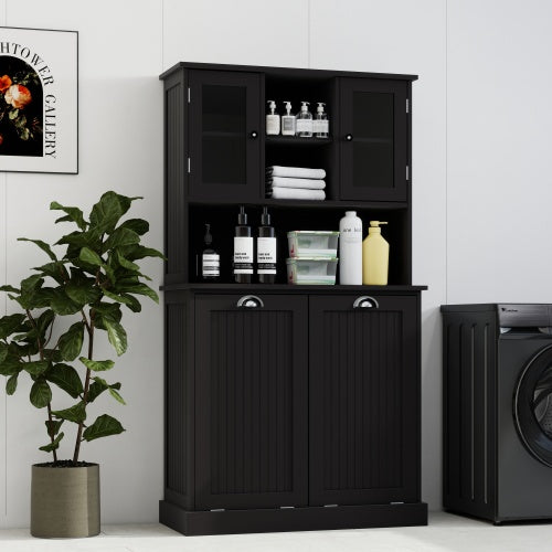 Black MDF Laundry Cabinet