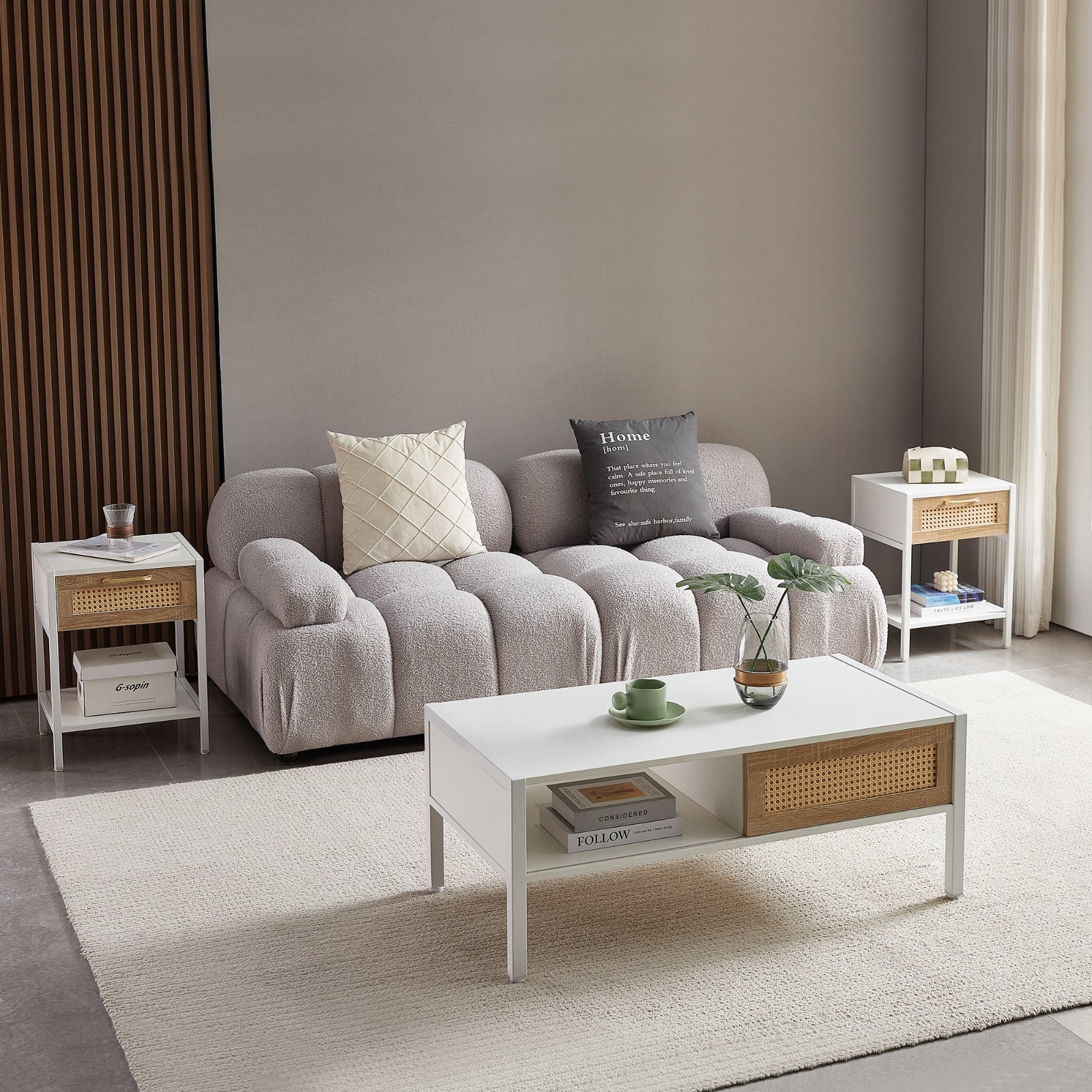 Rattan Sliding Coffee Table