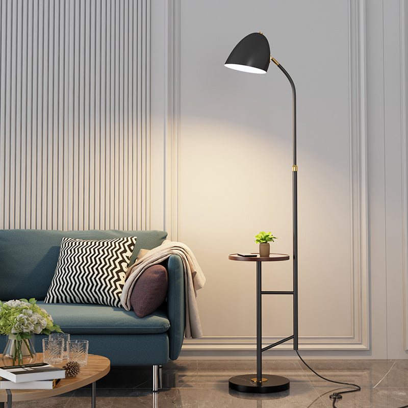 Black Marble Floor Lamp With Wireless Charging