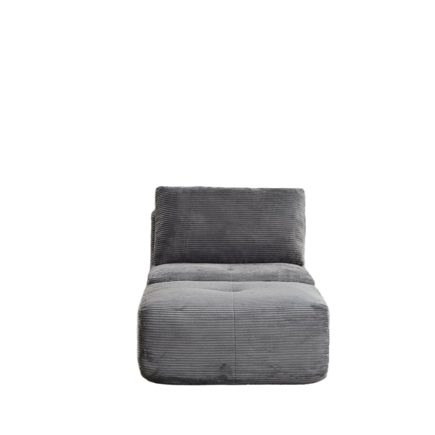 Grey Corduroy Sectional Sofa Modular Memory Foam