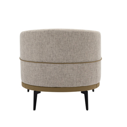 Modern Two-tone Barrel Fabric Chair, Upholstered Round Armchair For Living Room Bedroom Reading Room, Mustard Green