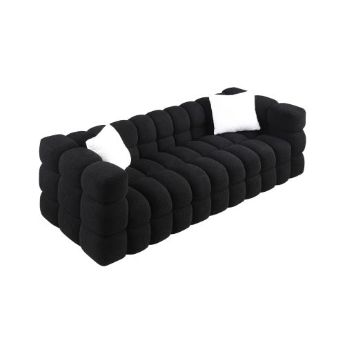 White Boucle 3-Seater Sofa