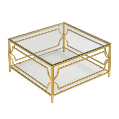 Gold Geometric Glass Table