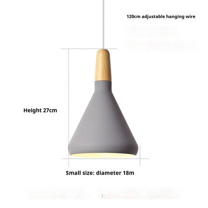 Nordic Denmark Modern Simple Warm Solid Wood Macaron Aluminum Chandelier