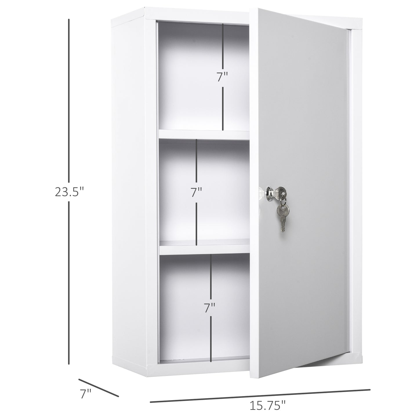 Wall Mount Medicine Cabinet 3 Tier Emergency Box for Bathroom Kitchen