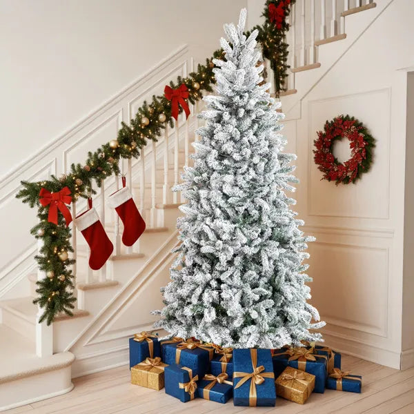 Flocked Pre-Lit Christmas Tree
