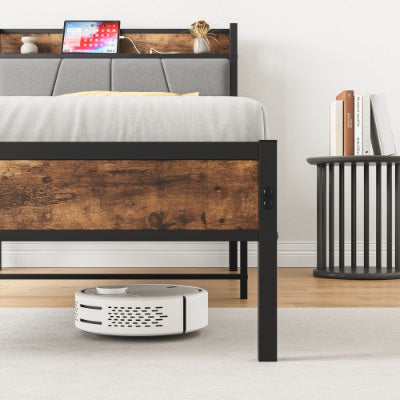 Black Metal Storage Bed
