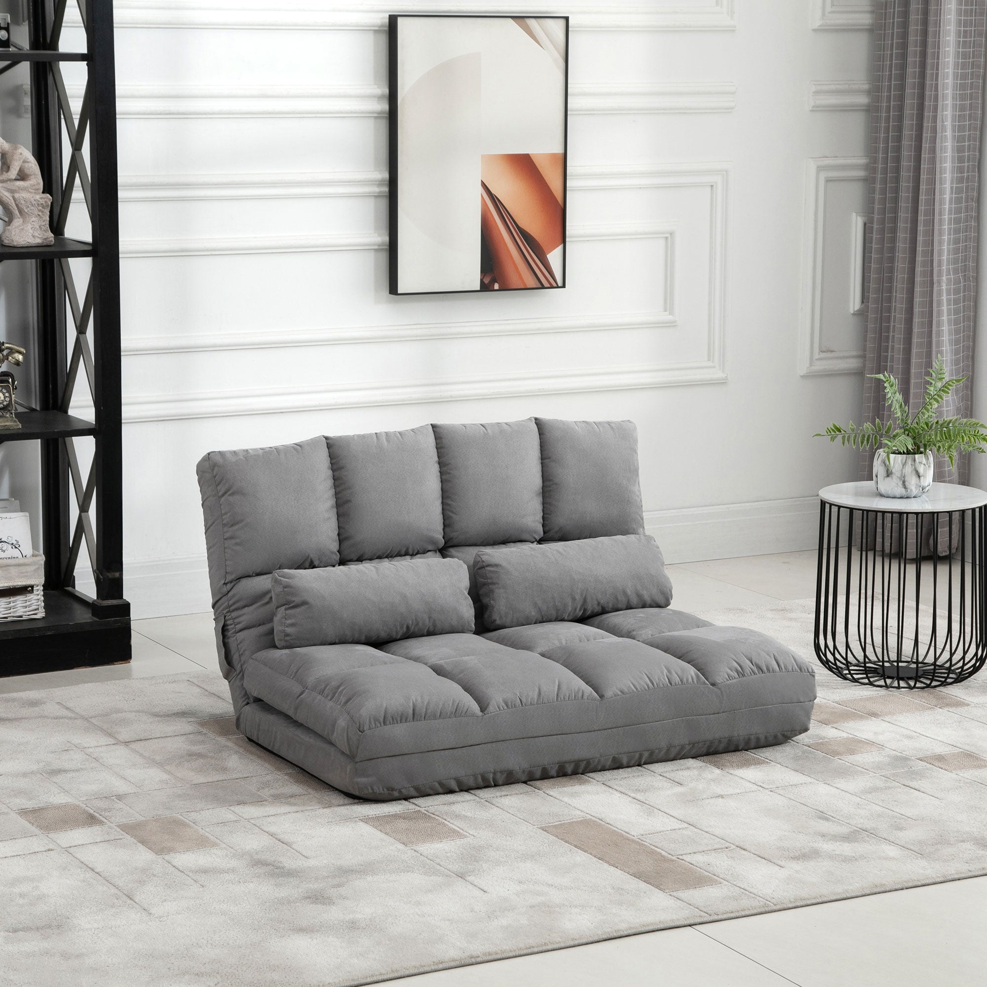 Gray Convertible Sofa Chair