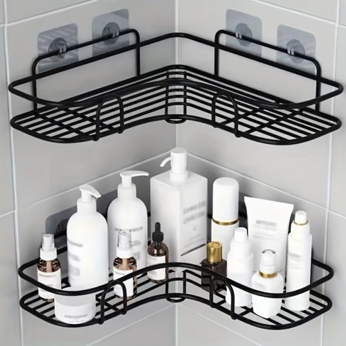 Wall Mounted Triangle Bathroom Shelf No-Punch Install