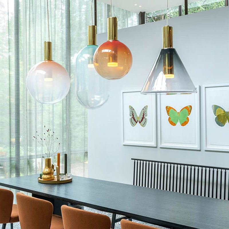 Geometric Stained Glass Chandelier
