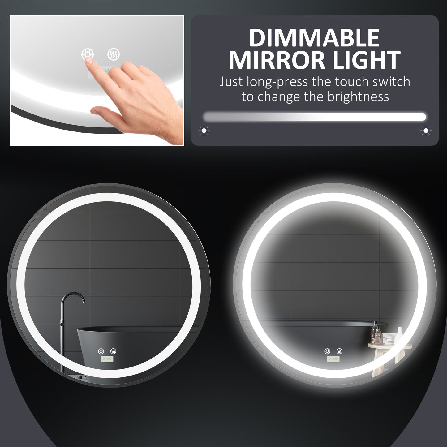 28-Inch Lighted Bathroom Mirror for Wall