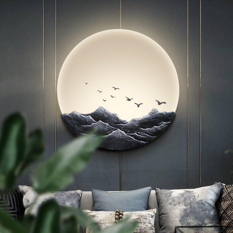 Chinese-style Wall Lamp LED Zen Living Room Bedroom Bedside Lamp