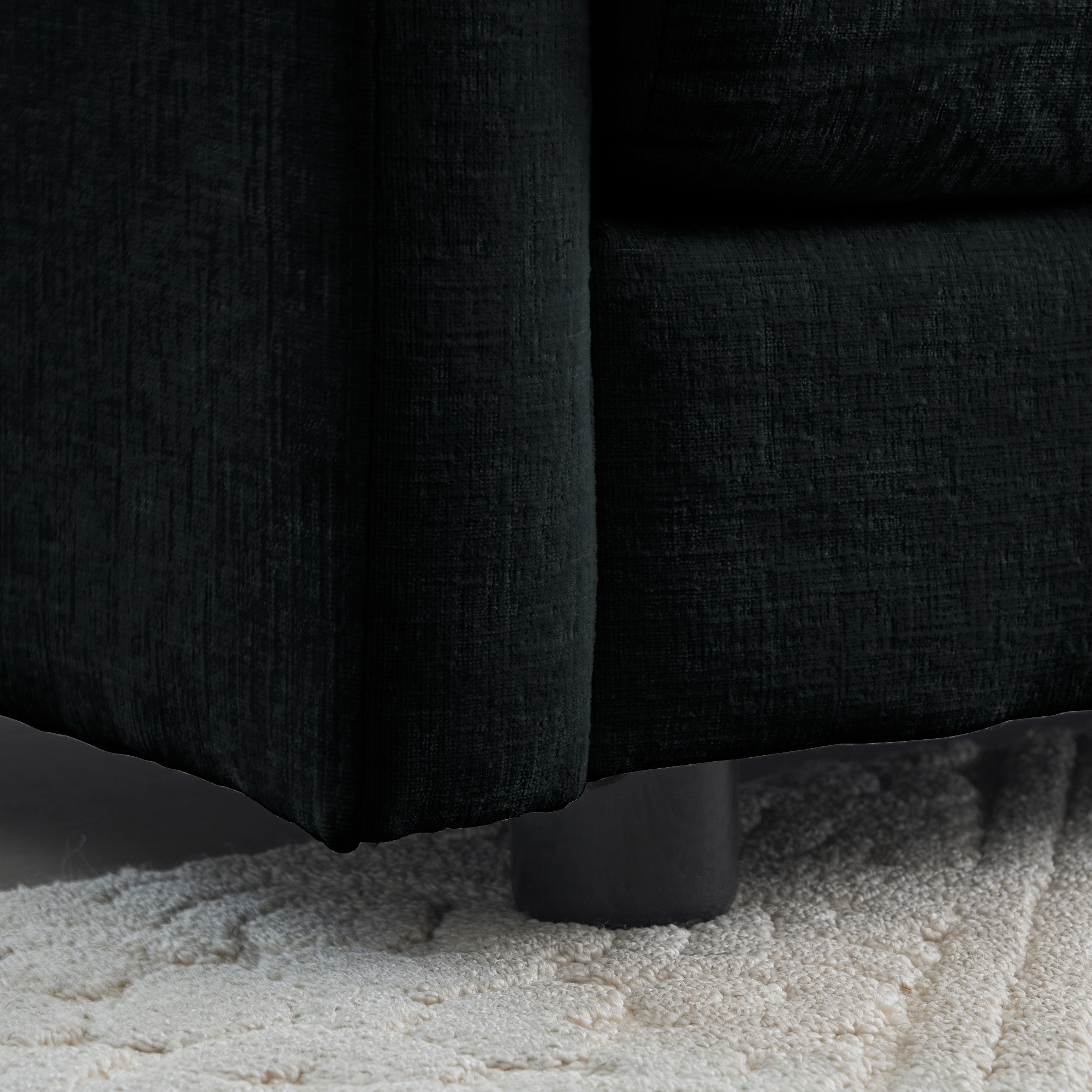 Black Chenille Loveseat Sofa