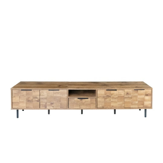 Wood TV Stand Stylish Storage Living Room