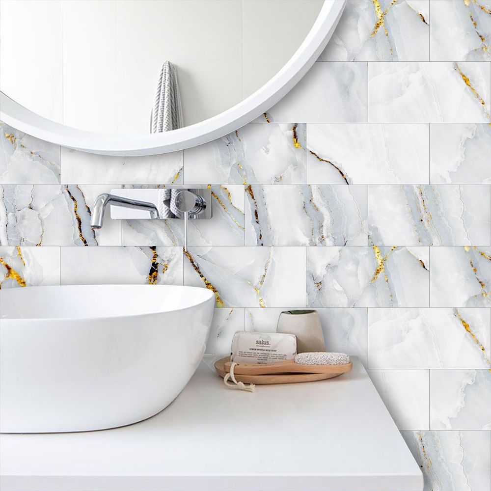 Gold Stripes Marble Wallpaper