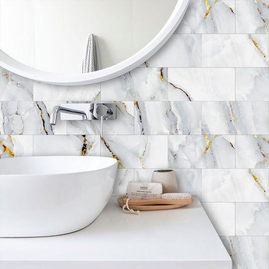 Irregular Gold Stripes Marble Kitchen Bathroom Decoration Modern Simple Style Wall Stickers Waterproof Peel And Stick Wallpaper Free Cutting PVC Self-adhesive Wall Stickers